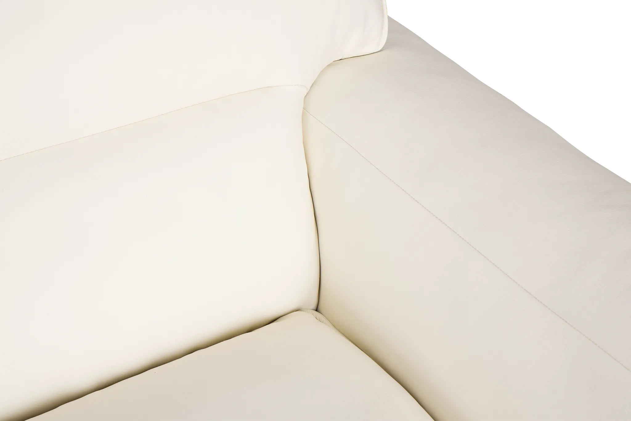 Blanca White Leather 5-piece Bumper Sectional