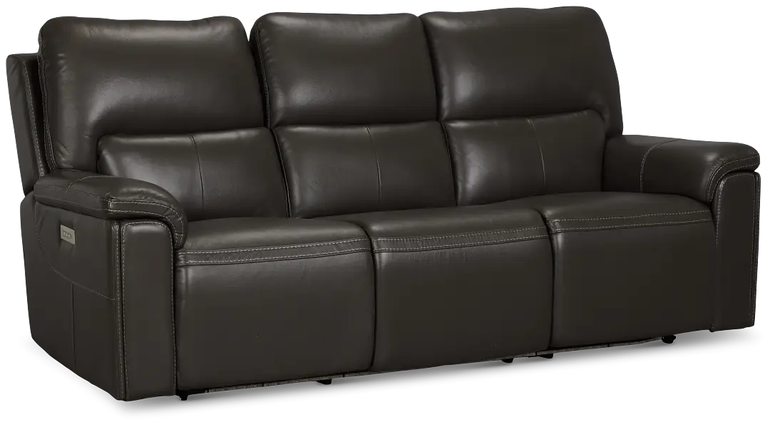 Fallon Dark Gray Lthr/vinyl Power Reclining Sofa W/ Massage Fallon Dark Gray Lthr/vinyl Power Reclining Sofa W/ Massage