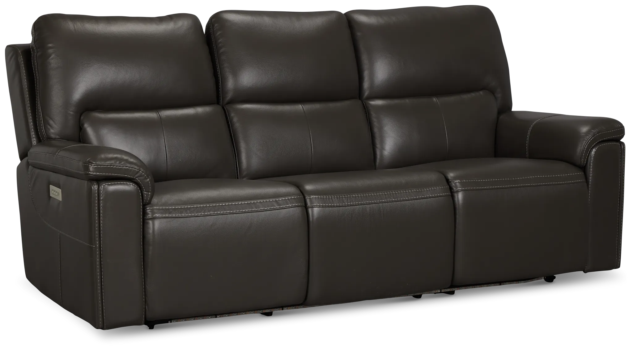 Fallon Dark Gray Lthr/vinyl Power Reclining Sofa W/ Massage