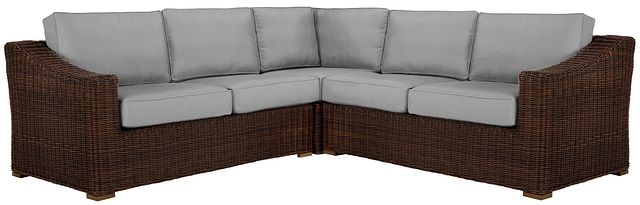 Canyon Dark Brown Gray Small Two-arm Sectional