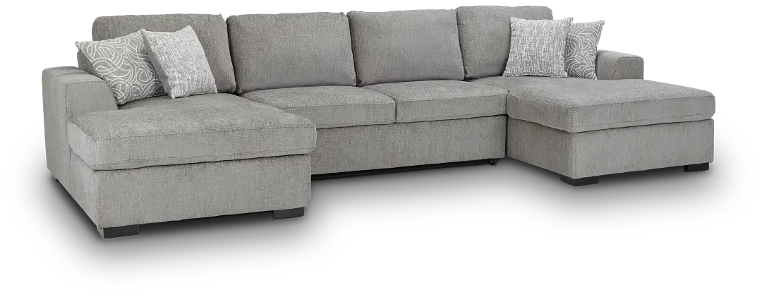 Blakely Gray Fabric Double Chaise Sleeper Storage Sectional Blakely Gray Fabric Double Chaise Sleeper Storage Sectional