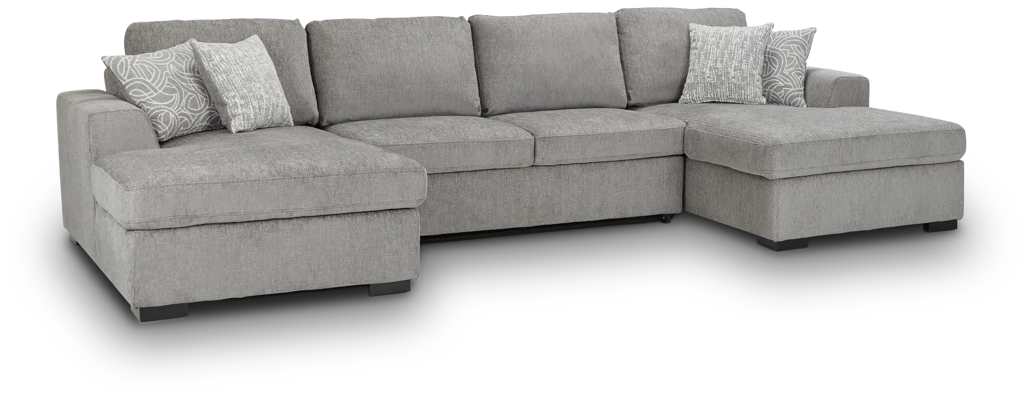 Blakely GRAY FABRIC Double Chaise Sleeper Storage Sectional Blakely GRAY FABRIC Double Chaise Sleeper Storage Sectional
