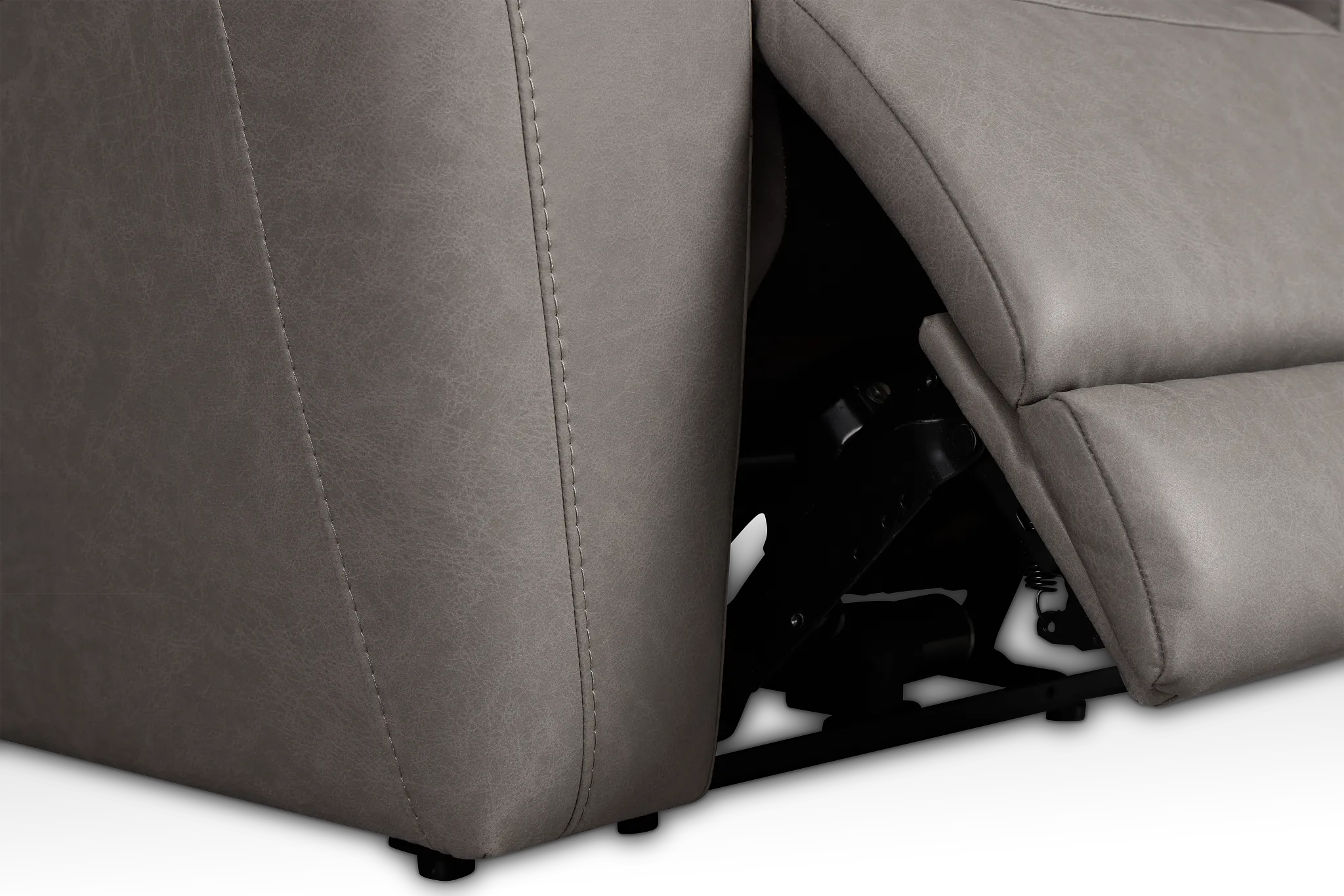 Colton Light Gray Micro Power Reclining Sofa W/ Power Headrest