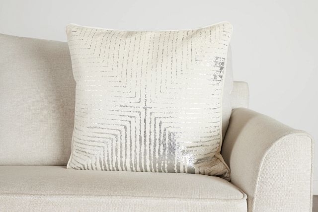 Lara Ivory 22" Square Accent Pillow