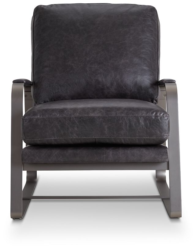 Lex Black Leather Accent Chair