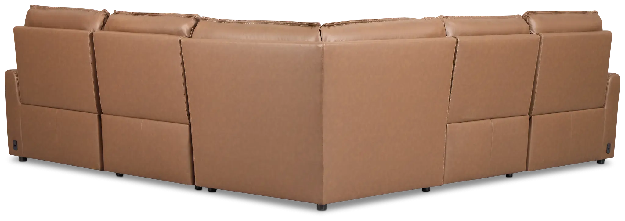 Edison Dark Brown Leather/vinyl Small Dual Power Reclining 2-arm Sectional Edison Dark Brown Leather/vinyl Small Dual Power Reclining 2-arm Sectional