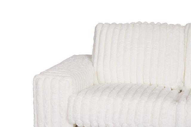 Teddy White Fabric Loveseat