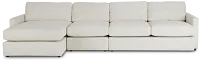Noah Ivory Fabric Left Chaise Sectional