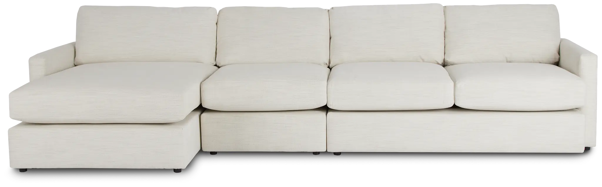 Noah Ivory Fabric Small Left Chaise Sectional Noah Ivory Fabric Small Left Chaise Sectional
