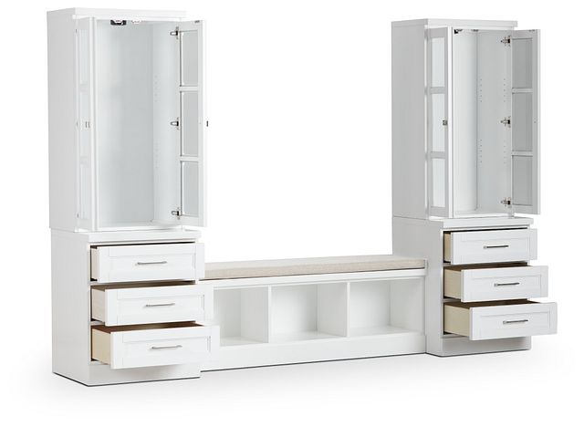 Newport White 106" Drawer Entryway