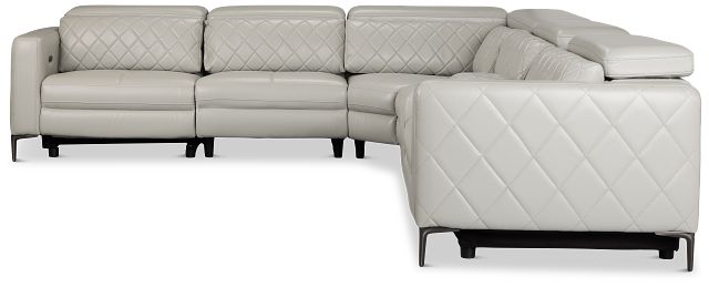Ava Light Gray Micro Medium Dual Power 2-arm Reclining Sectional