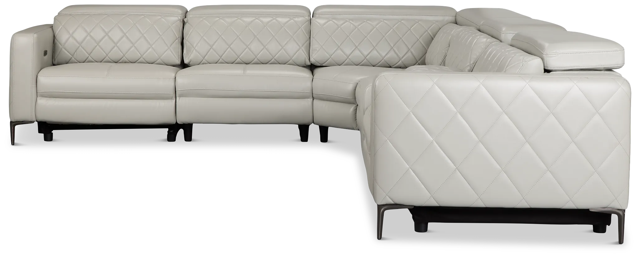 Ava Light Gray Micro Medium Dual Power 2-arm Reclining Sectional