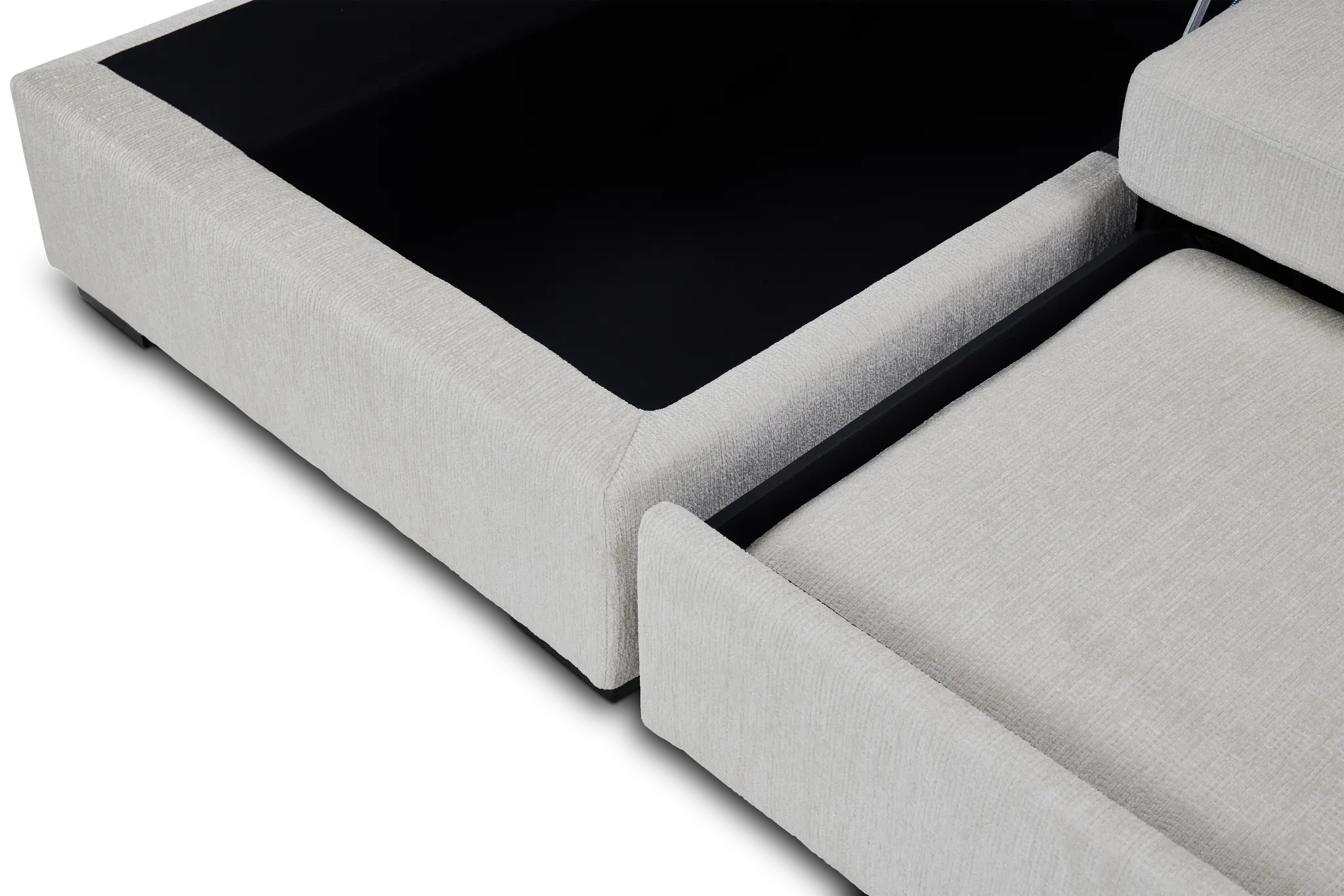 Blakely White Fabric Left Chaise Storage Sectional