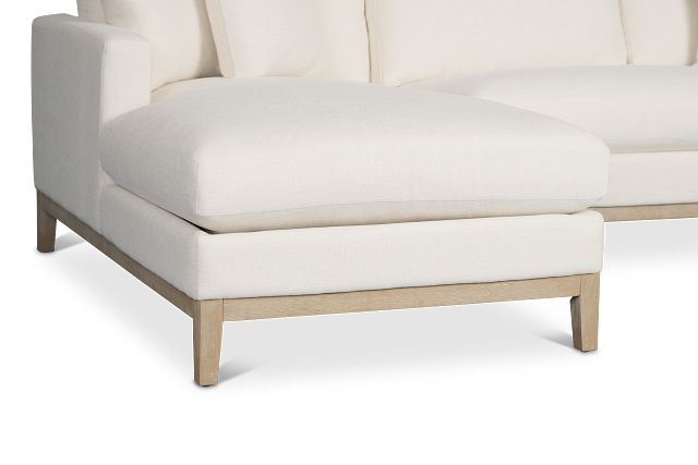 Emma White Fabric Left Chaise Sectional