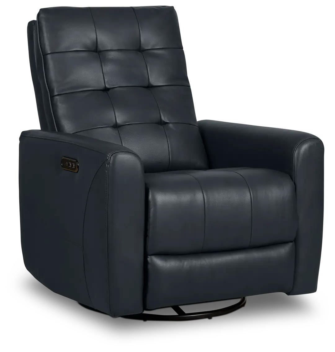 Izzy Dark Blue Lthr/vinyl Power Swivel Glider Recliner Izzy Dark Blue Lthr/vinyl Power Swivel Glider Recliner