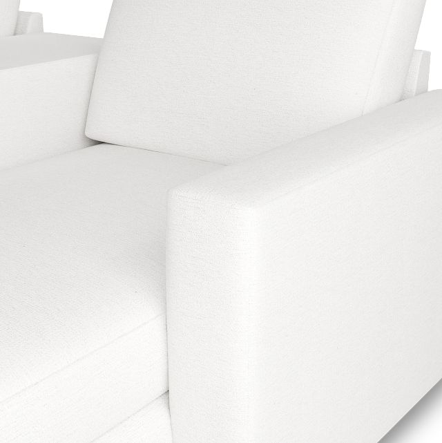 Citymod White Fabric Large Right Chaise Sectional With Media Console