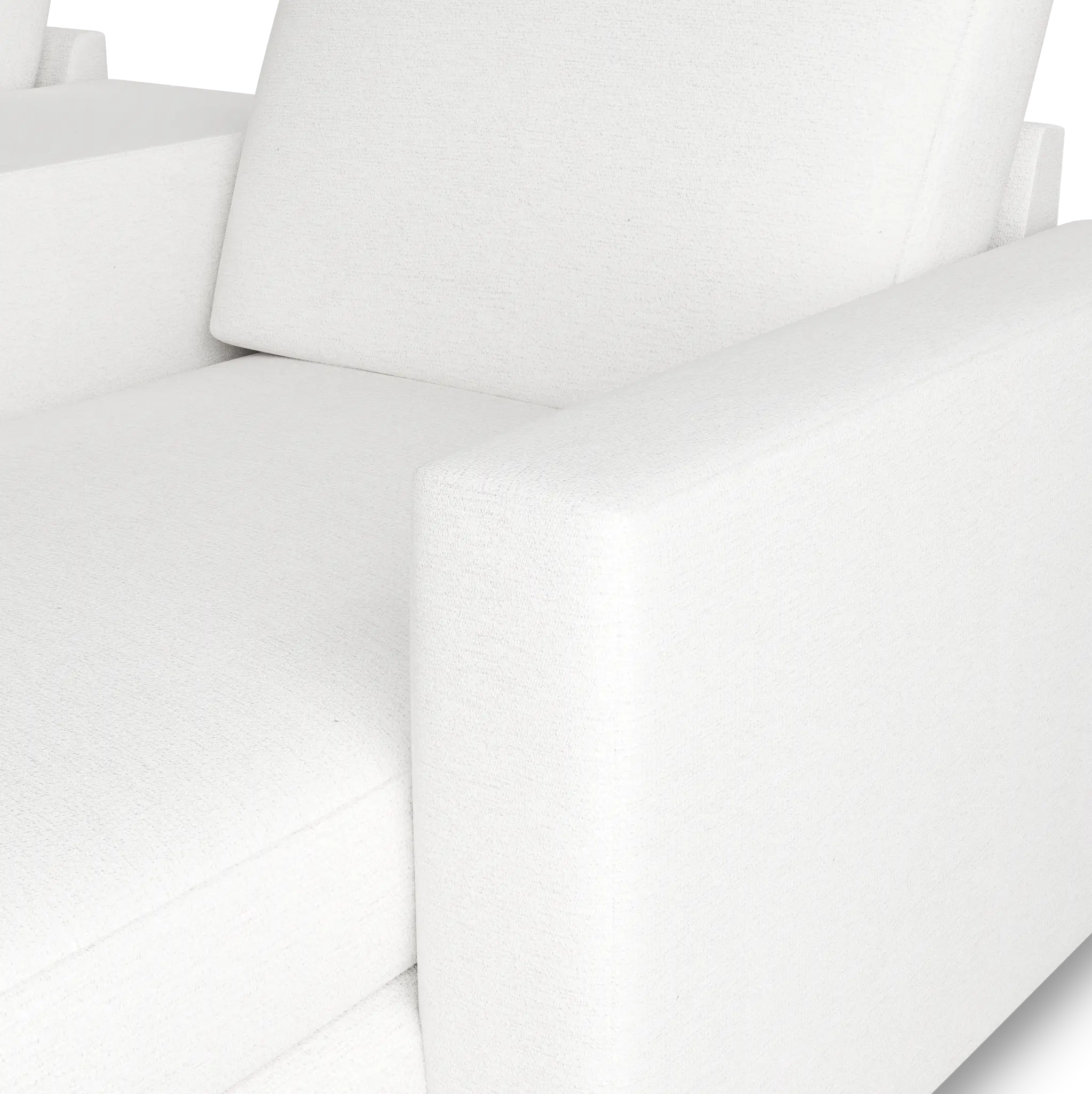 Citymod White Fabric Large Right Chaise Sectional With Media Console Citymod White Fabric Large Right Chaise Sectional With Media Console
