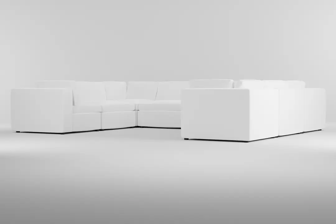 Destin Suave White Fabric 8-piece Modular Sectional Destin Suave White Fabric 8-piece Modular Sectional