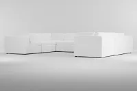 Destin Suave White Fabric 8-piece Modular Sectional