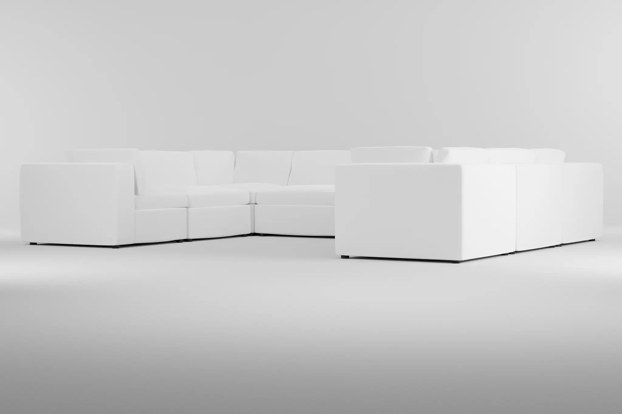 Destin Suave White Fabric 8-piece Modular Sectional Destin Suave White Fabric 8-piece Modular Sectional
