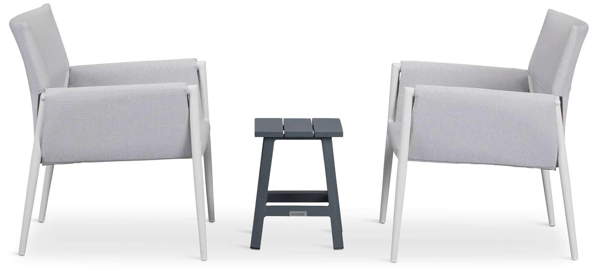 Barbados White Aluminum Square Table & 2 Chairs Barbados White Aluminum Square Table & 2 Chairs