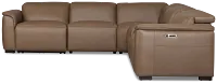 Flexsteel Brodie Dark Brown Lthr/vinyl Medium Dual Power 2-arm Reclining Sectional