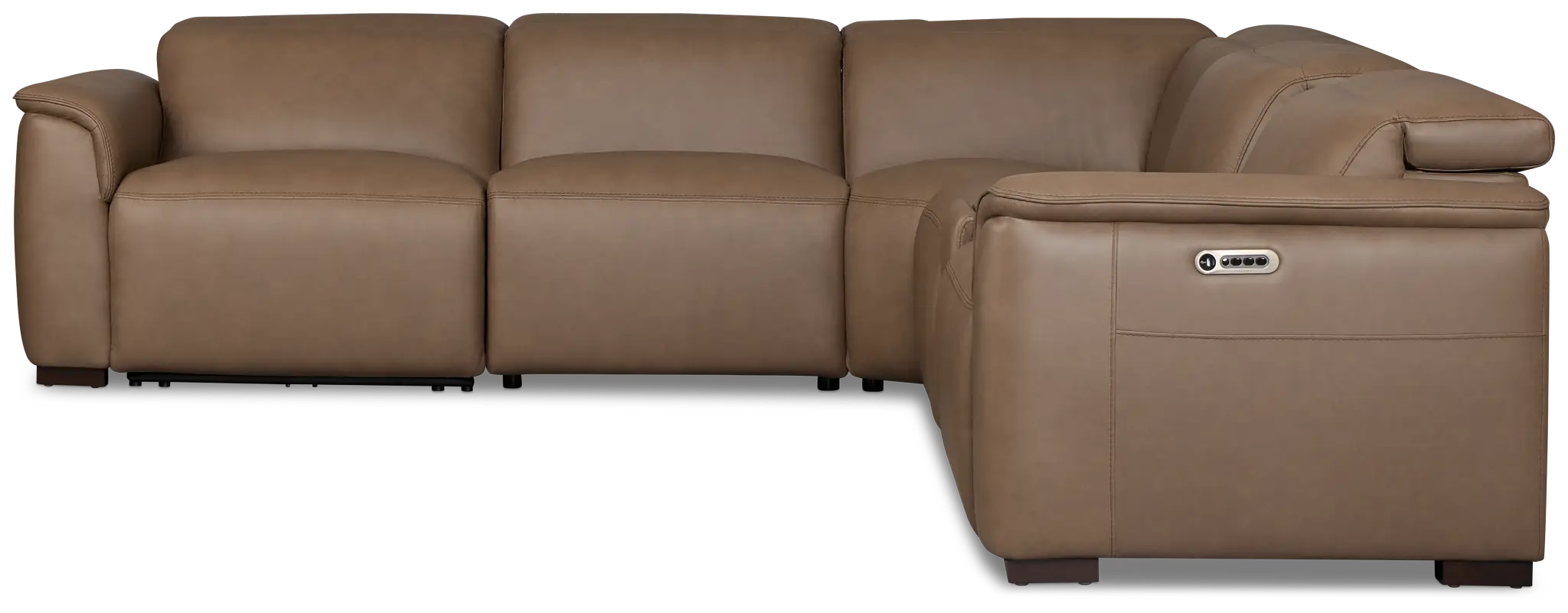 Flexsteel Brodie Dark Brown Lthr/vinyl Medium Dual Power 2-arm Reclining Sectional Flexsteel Brodie Dark Brown Lthr/vinyl Medium Dual Power 2-arm Reclining Sectional