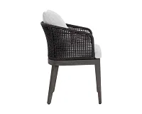 Ukiah Black Gray Cushioned Arm Chair