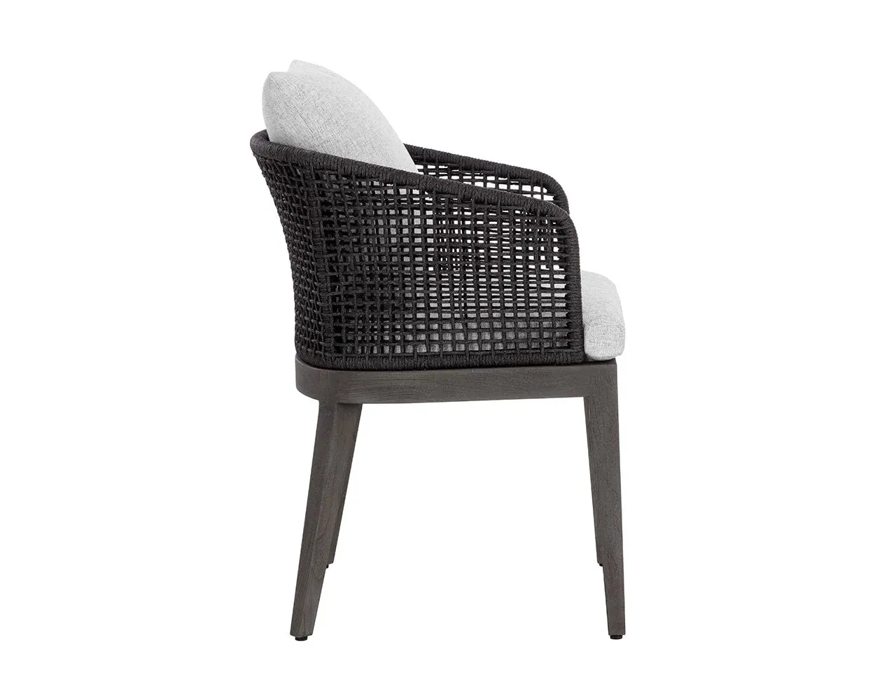Ukiah Black Gray Cushioned Arm Chair
