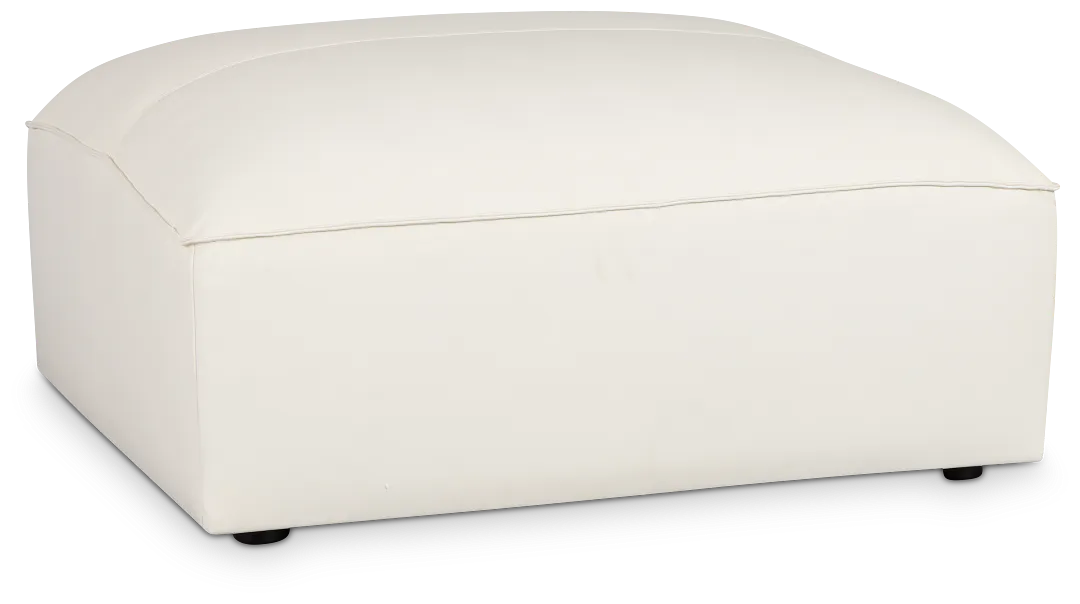 Blanca White Leather Ottoman
