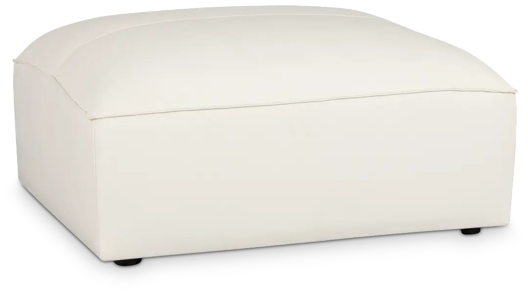 Blanca White Leather Ottoman Blanca White Leather Ottoman