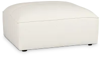 Blanca White Leather Ottoman