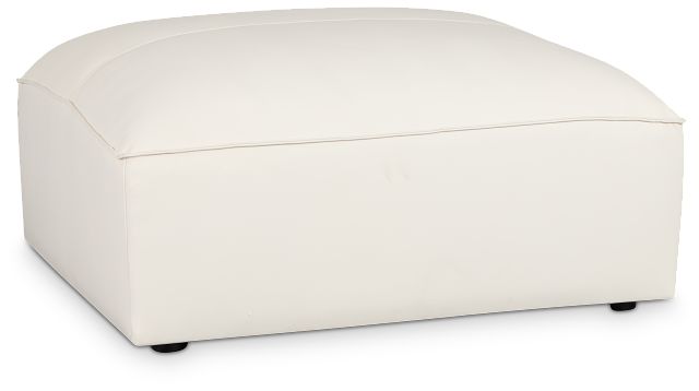 Blanca White Leather Ottoman