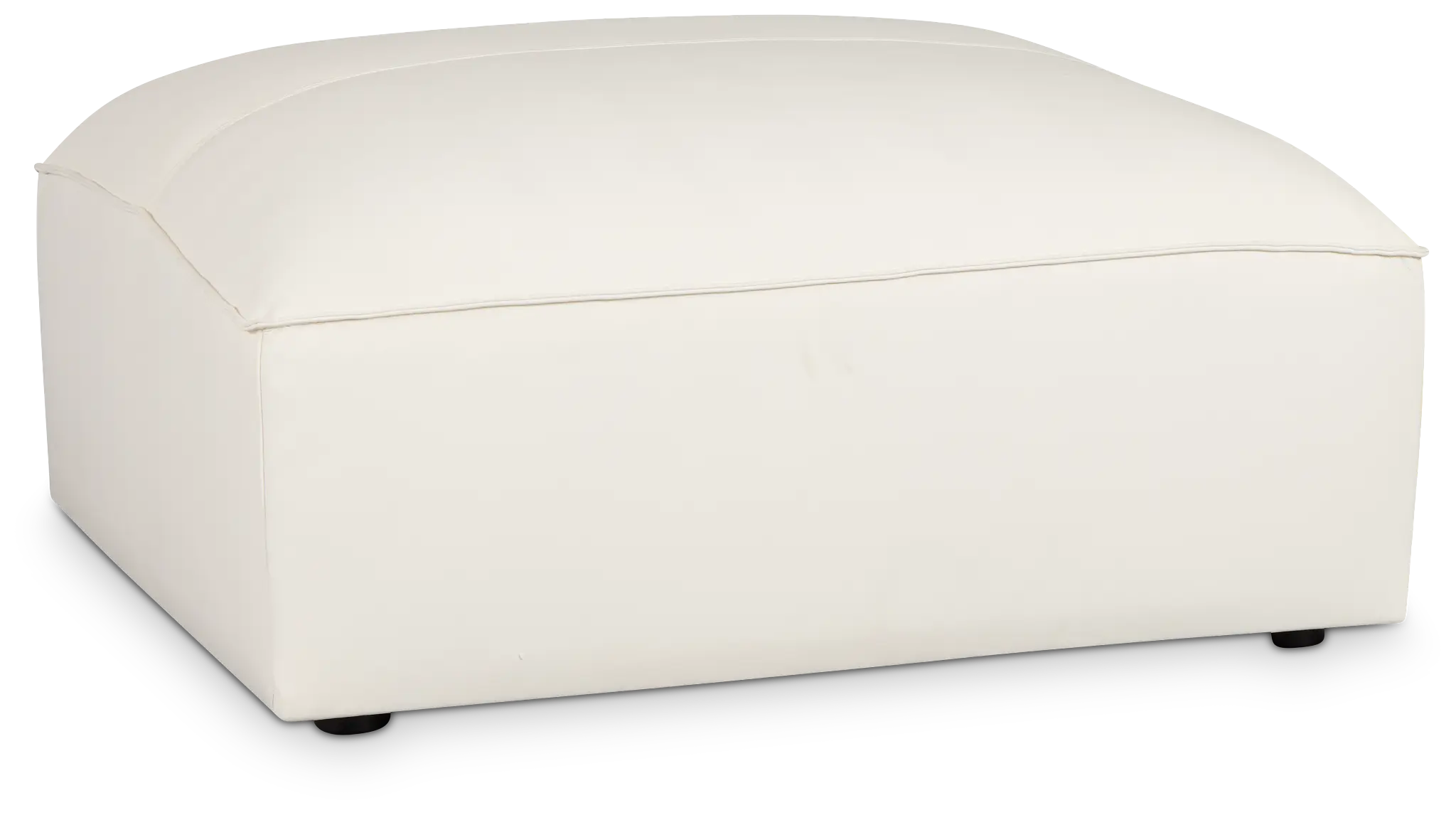 Blanca White Leather Ottoman Blanca White Leather Ottoman