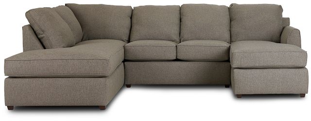 Asheville Brown Fabric Small Left Bumper Sectional (3)