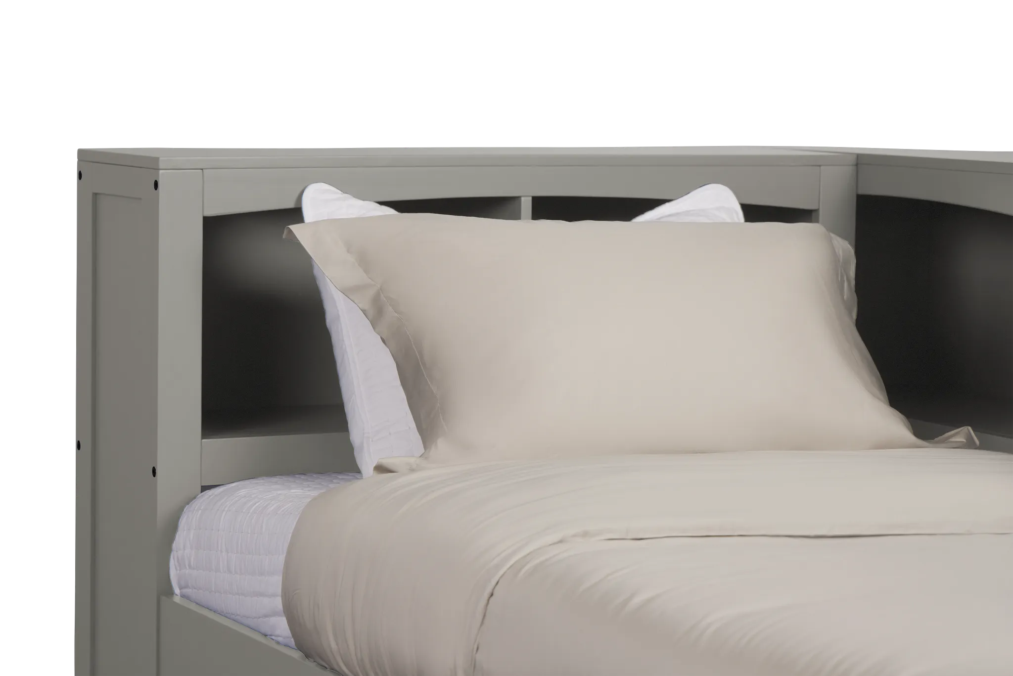 Charleston Gray Corner Bookcase Bed