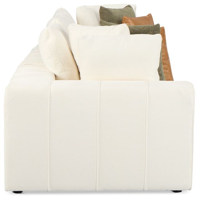 Cruz White Fabric 3-piece Modular Sofa