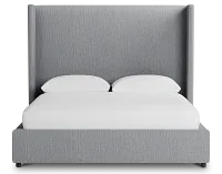 Captiva Revenue Gray 60" Upholstered Shelter Bed