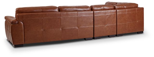 Braden Medium Brown Leather Medium Left Bumper Sectional