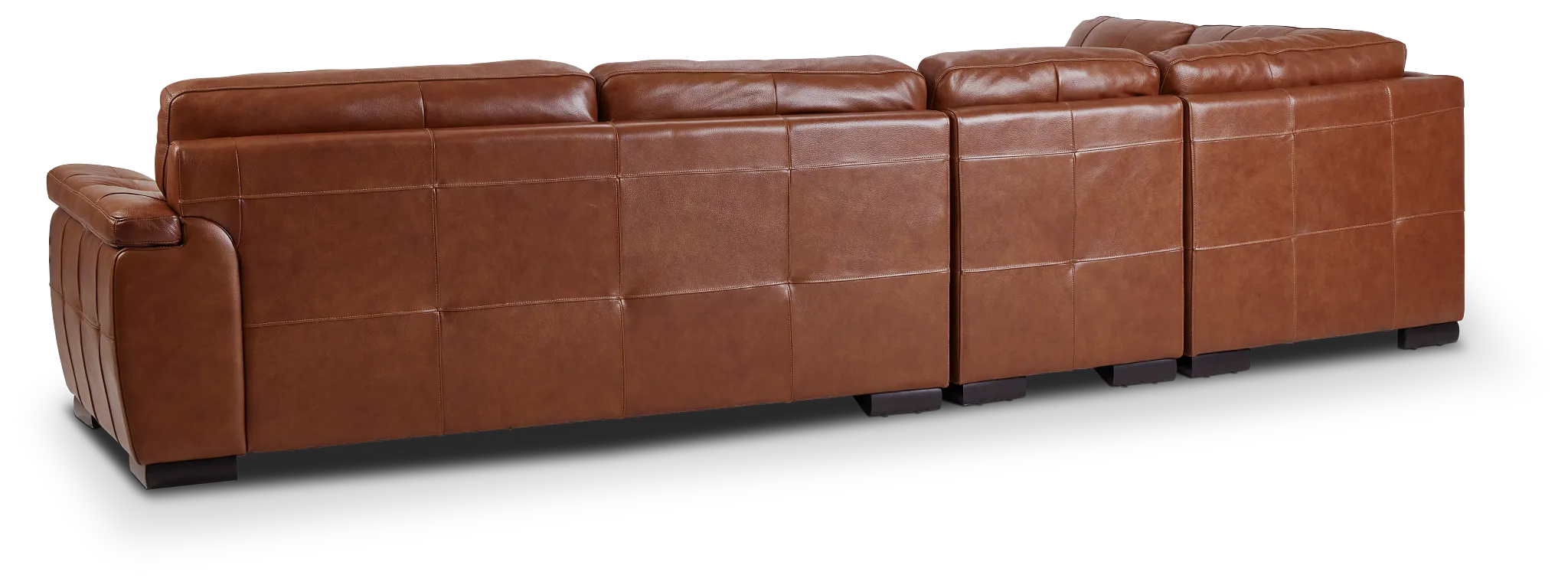 Braden Medium Brown Leather Medium Left Bumper Sectional