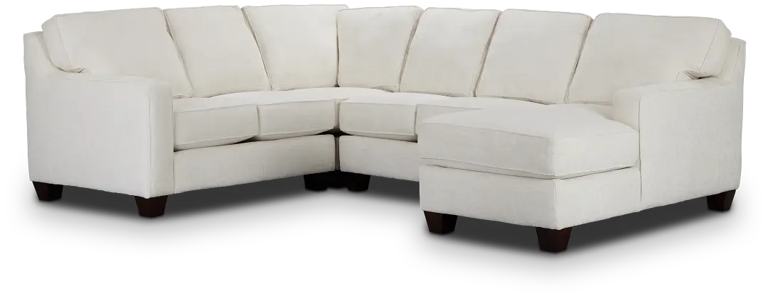 Andie White Fabric Medium Right Chaise Sectional Andie White Fabric Medium Right Chaise Sectional