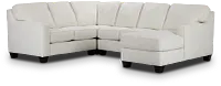 Andie White Fabric Medium Right Chaise Sectional