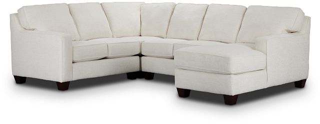 Andie White Fabric Medium Right Chaise Sectional