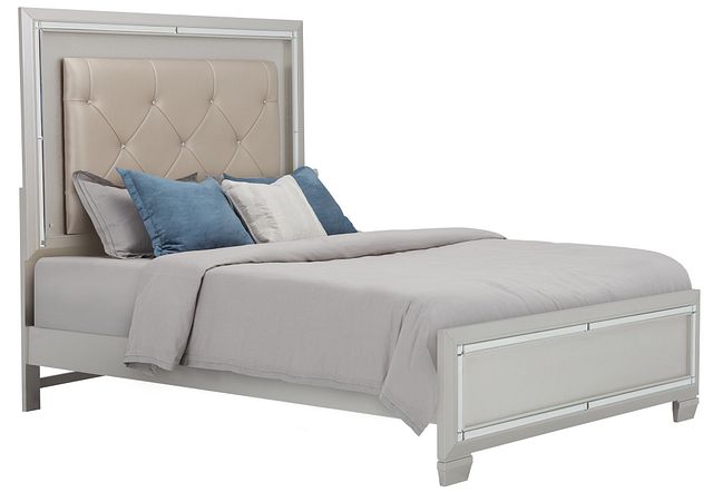 Platinum Silver Uph Panel Bed