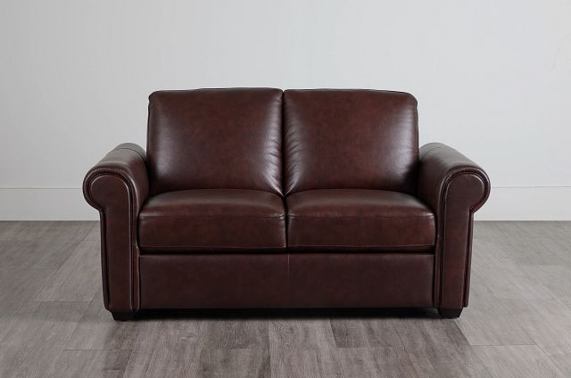 Lincoln Medium Brown Lthr/vinyl Loveseat