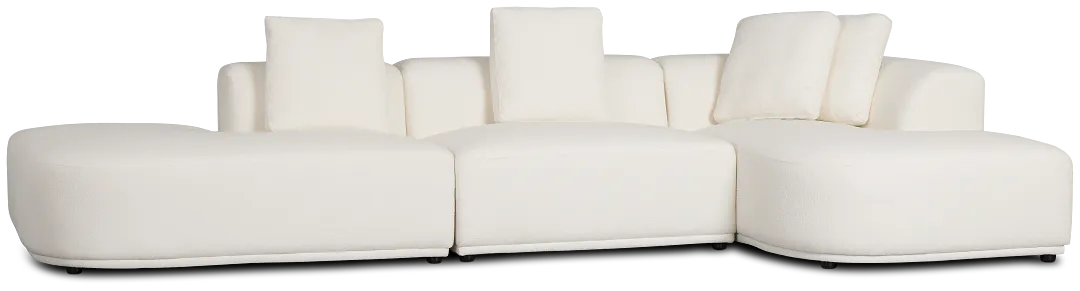 Catalina White Fabric Small Right Chaise Sectional