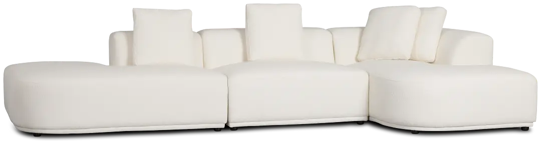 Catalina White Fabric Small Right Chaise Sectional Catalina White Fabric Small Right Chaise Sectional