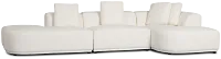 Catalina White Fabric Small Right Chaise Sectional