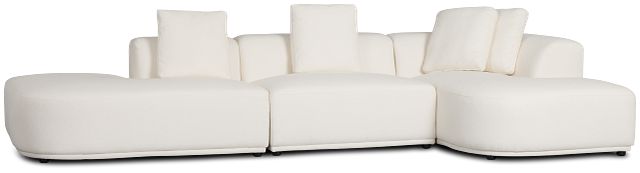 Catalina White Fabric Small Right Chaise Sectional