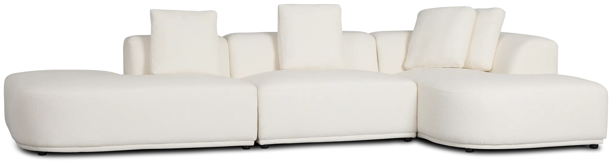 Catalina White Fabric Small Right Chaise Sectional